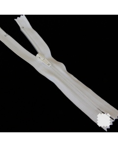 Zip YKK spirálový vel. 5 - bílý nedělitelný reverzní - 18 cm